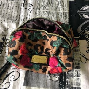 floral/leopard print makeup bag
